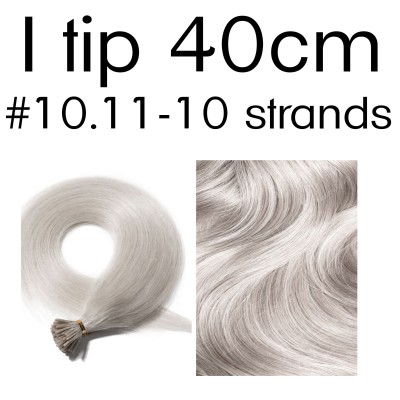 Color 10.11 40cm I tip European remy human hair (10 strands in a bundle)