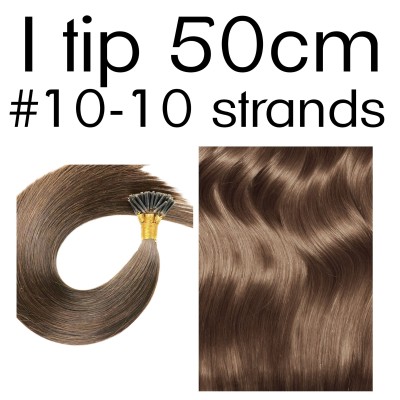 Color 10 50cm I tip European remy human hair (10 strands in a bundle)