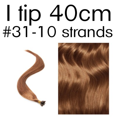 Color 31 40cm I tip Indian remy human hair (10 strands in a bundle)