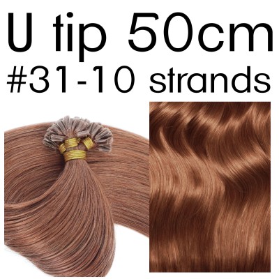 Colors 31 50cm U tip Indian remy human hair (10 strands)
