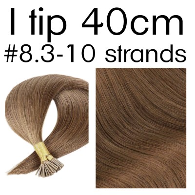 Color 8.3 40cm I tip European remy human hair (10 strands in a bundle)