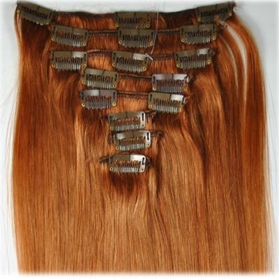 Color 30 55cm XXXL 10pc 220g High quality Indian remy clip in hair