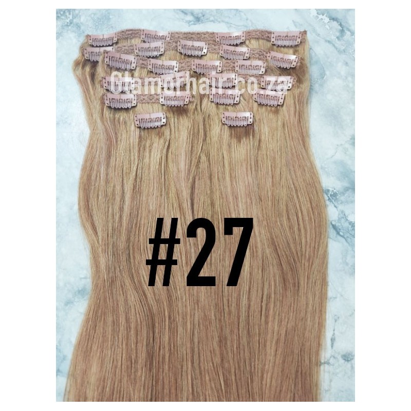 Color 27 50cm XXXL 10pc 220g High quality Indian remy clip in hair