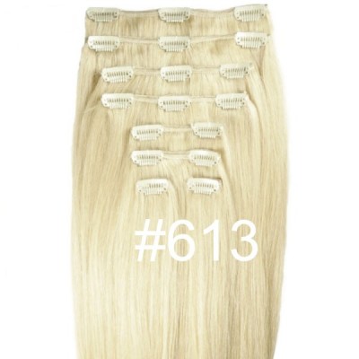 Color 613 45cm XXXL 10pc 220g High quality Indian remy clip in hair