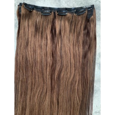 Color 8 45cm 3pc 120g High quality Virgin Indian remy clip in hair