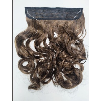 *4-27 Wavy, Easy flip XXL Synthetic halo hair extensions 60cm