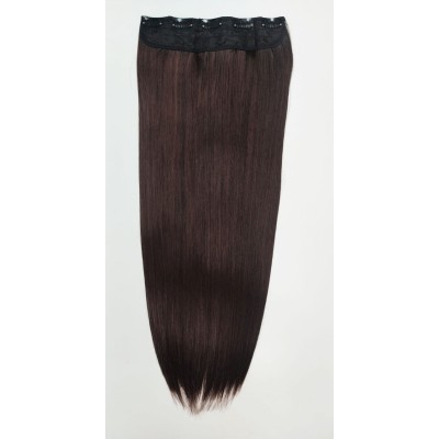*33 Maho any brown One p ece XXL, 5 clips wavy clip in hair extensions by proextend synthetic hair (60cm)