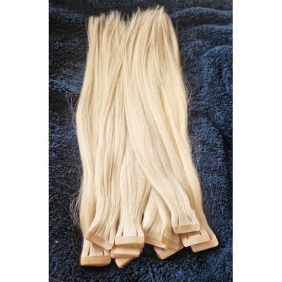 40cm 613A platinum (beach) blonde Tape in hair extensions 10pc European remy human hair