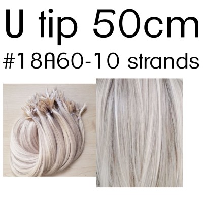 Colors 18A60 50cm U tip European remy human hair (10 strands)