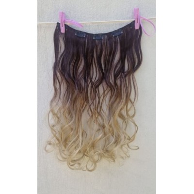 SALE 4t24 Ombre volumizer 50g, wavy clip in hair extensions by ProExtend synthetic hair (60cm)
