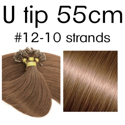 Colors 12 55cm U tip European remy human hair (10 strands)