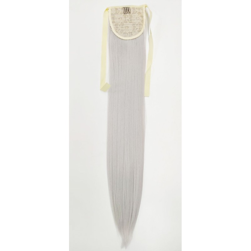 *1001B silver tie on straight ponytail 55cm by ProExtend