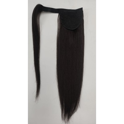 Color 1B 45cm 60g basic 100% Indian remy velcro ponytail
