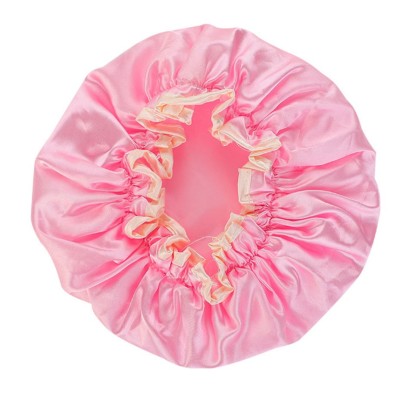 *Pink* Satin Shower cap, double layer waterproof, price per cap