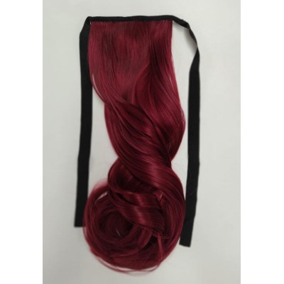 *Burgundy, tie on wavy ponytail 55cm by ProExtend