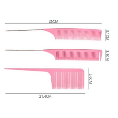 3pc pink Highlight combs set- self weaving comb