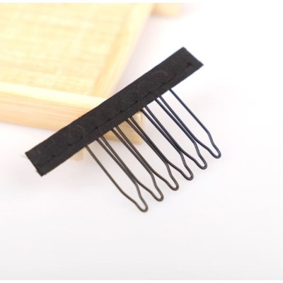 6 tooth wig comb attachment with material strip (price per unit)