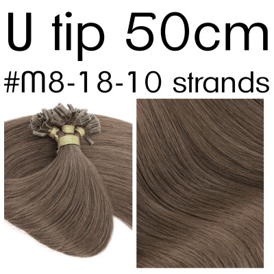 Colors M8-18 50cm U tip European remy human hair (10 strands)