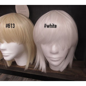White bob cut wig Synthetic hai