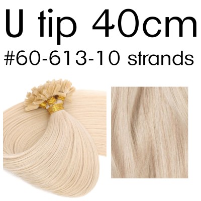 Colors 60-613 40cm U tip European remy human hair (10 strands)