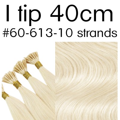 Color 60-613 40cm I tip European remy human hair (10 strands in a bundle)