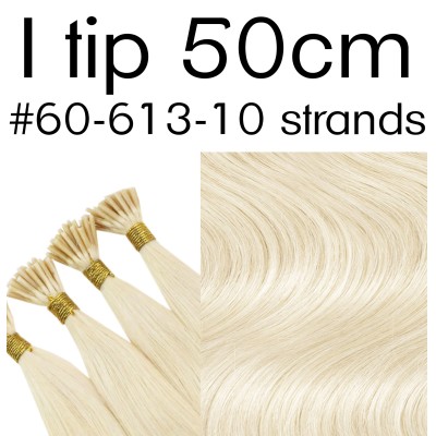 Color 60-613 50cm I tip European remy human hair (10 strands in a bundle)