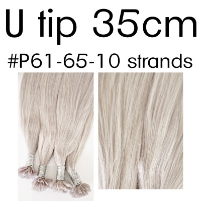 Color P61-65 35cm U tip European remy human hair (10 strands)