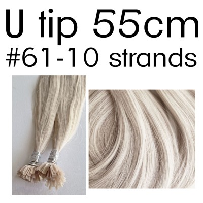 Colors 61 55cm U tip European remy human hair (10 strands)