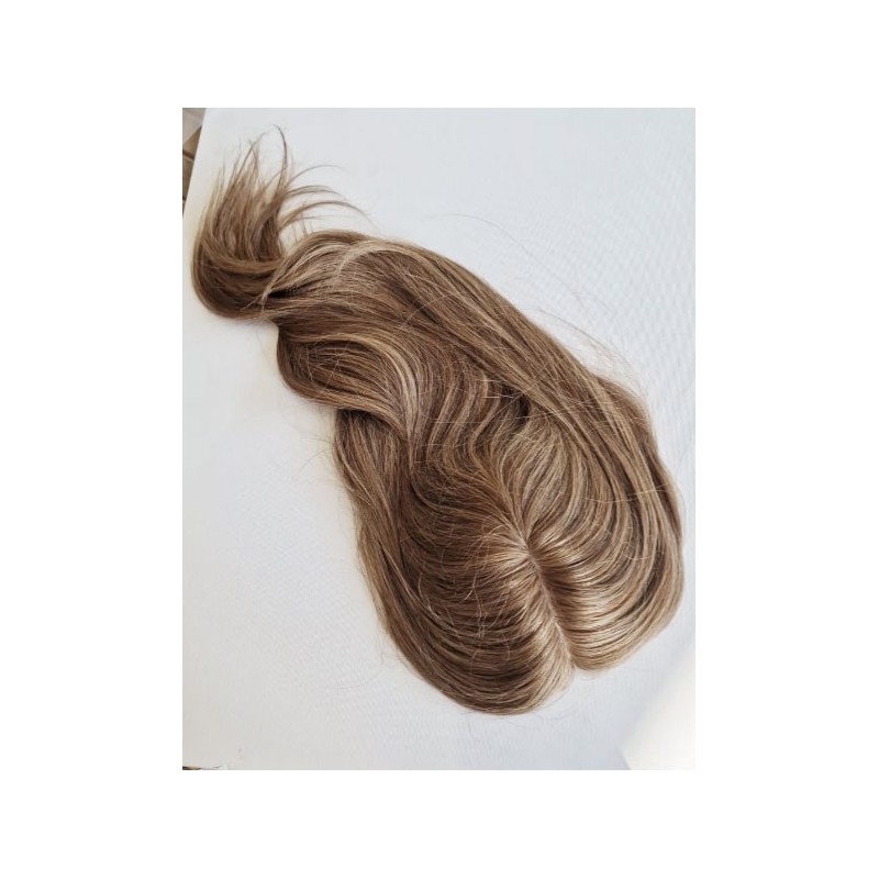 Color 10-18 15x16 (45cm long) Crown topper. Full silk base,100% Indian remy human hair