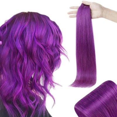 Violet synthetic tape in hair-10pc pack