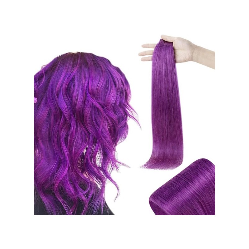 Violet synthetic tape in hair-10pc pack