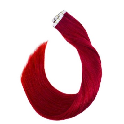 Fire red synthetic tape in hair-10pc pack