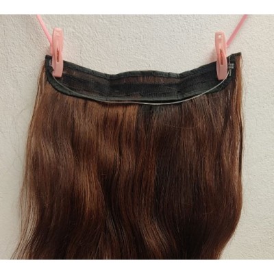 Color 6 60cm 110g 100% Indian remy Halo extensions