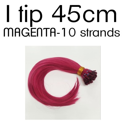 Magenta 45cm I tip European remy human hair (10 strands in a bundle)