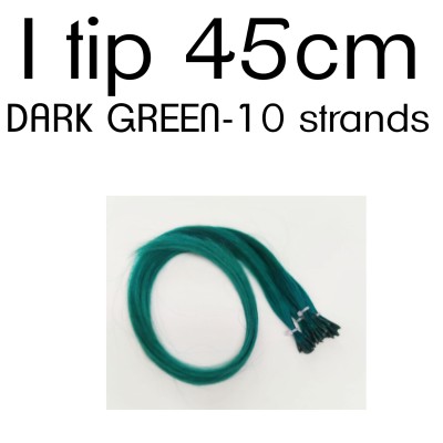 DARK GREEN 45cm I tip European remy human hair (10 strands in a bundle)