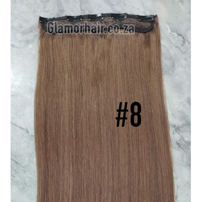 Color 8 50cm 60g volumiser 100% Indian remy one piece clip in hair
