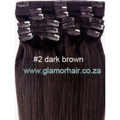 Color 2 45cm XXL 10pc 170g High quality Indian remy clip in hair