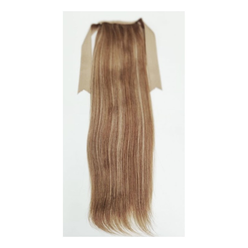 Color 973 45cm Basic 100% silky straight Indian human hair tie on ponytail