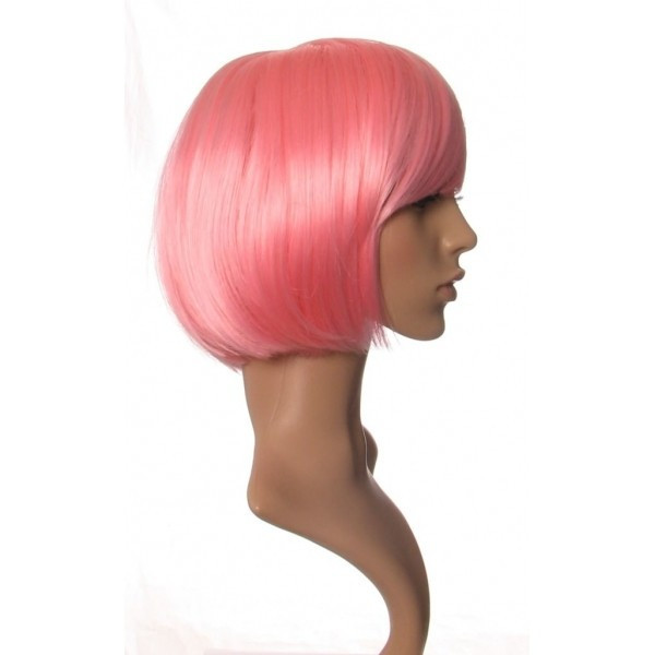 Baby pink bob cut wig Synthetic hair