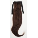 Color 4-9N 45cm Basic 100% silky straight Indian human hair tie on ponytail