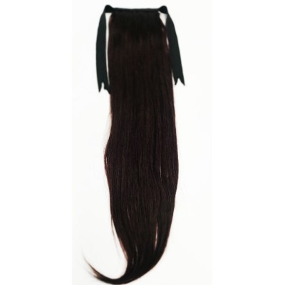 Color 2 35cm basic 100% Indian remy human hair tie on ponytail