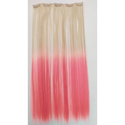 SALE blonde pink Ombre volumizer 50g, straight clip in hair extensions by ProExtend synthetic hair (60cm)