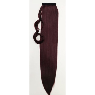 *118M99J Dark plum red, velcro straight ponytail 55cm by ProExtend