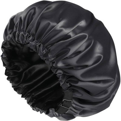 *Black* Satin Shower cap, double layer waterproof, price per cap
