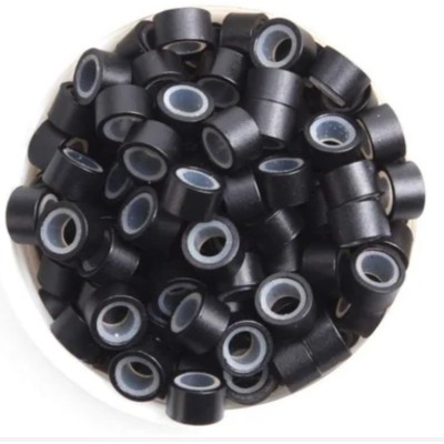 *Black -small bag 100pc silicone lined micro rings