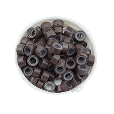 *Chocolate brown -small bag 100pc silicone lined micro rings
