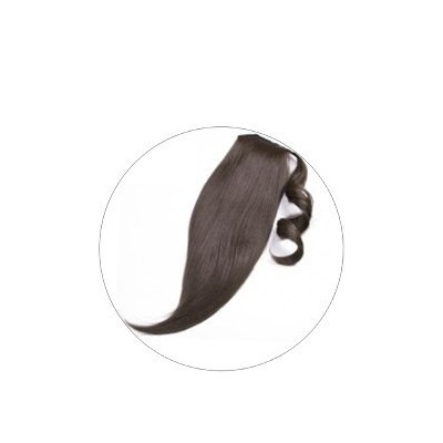 Color 2 40cm 60g basic 100% Indian remy velcro ponytail