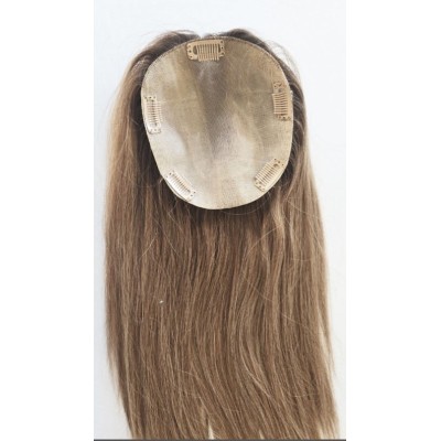 Color T8106 15x16 (45cm long) Crown topper. Full silk base,100% Indian remy human hair