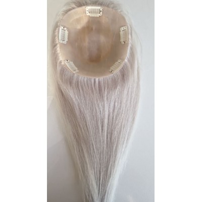 Color1001A 15x16 (50-55cm long) Crown topper. Full silk base,100% Indian remy human hair