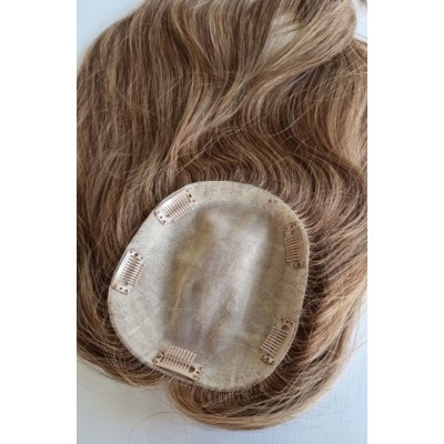 Color 27 15x16 (45cm long) Crown topper. Full silk base,100% Indian remy human hair